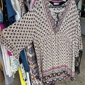 Bohemian Patterned Women's Tunic Top